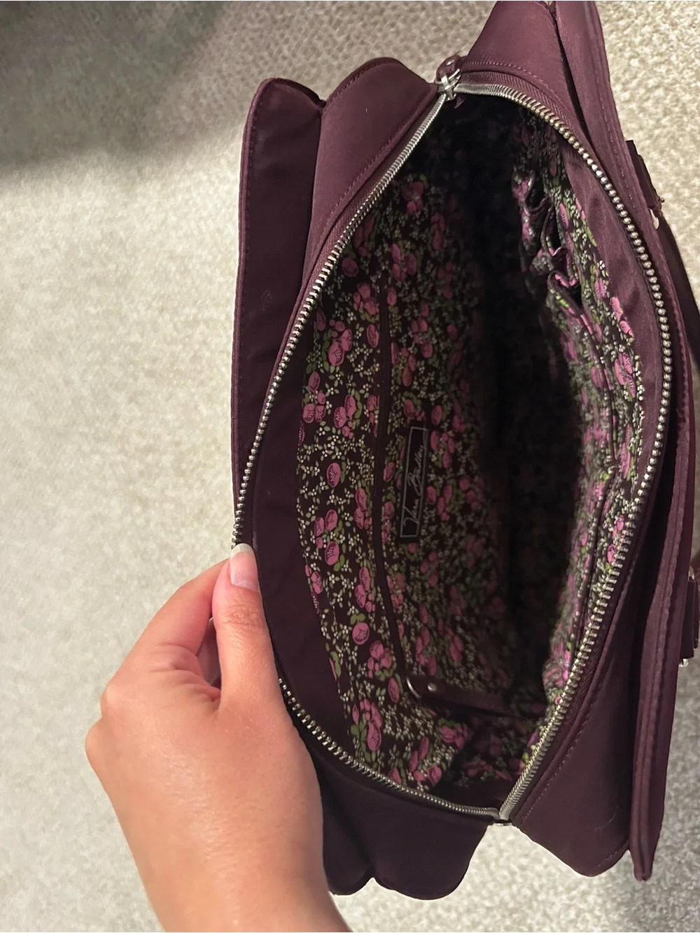Vera Bradley Deep Plum Quilted Laptop Tote